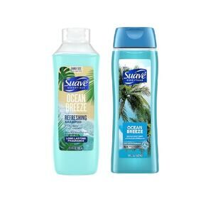 2 Pack SUAVE ESSENTIALS OCEAN BREEZE Shampoo & Body Wash
